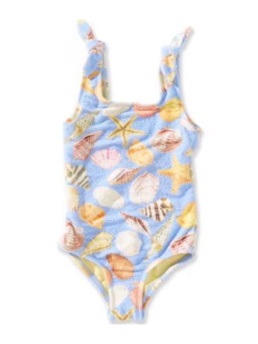 New! Girls size 6 Light Blue Seashell One-Piece Swimsuit